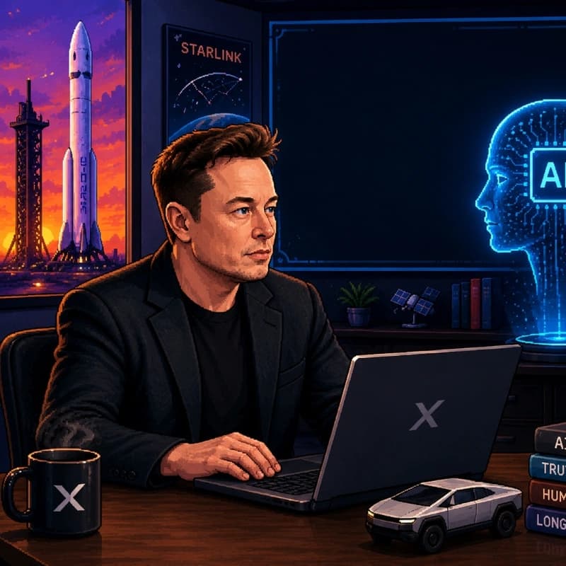 Elon Musk - xAI and Tech Leadership - Spidits.com Asset