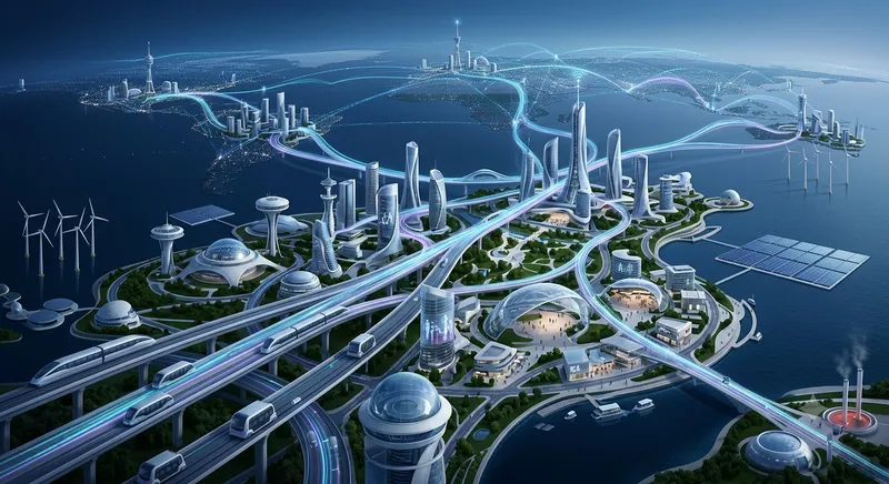 Futuristic quantum computing concept showing glowing processor chips, laser connections, and advanced hardware infrastructure.