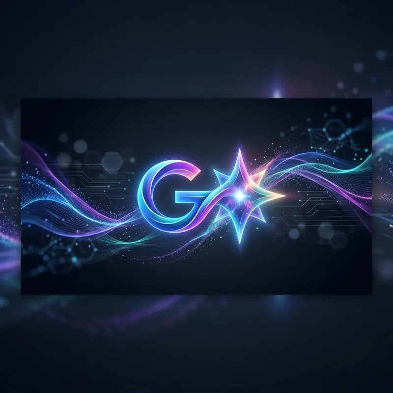 Glowing multi-colored Gemini star spark logo representing Google AI.